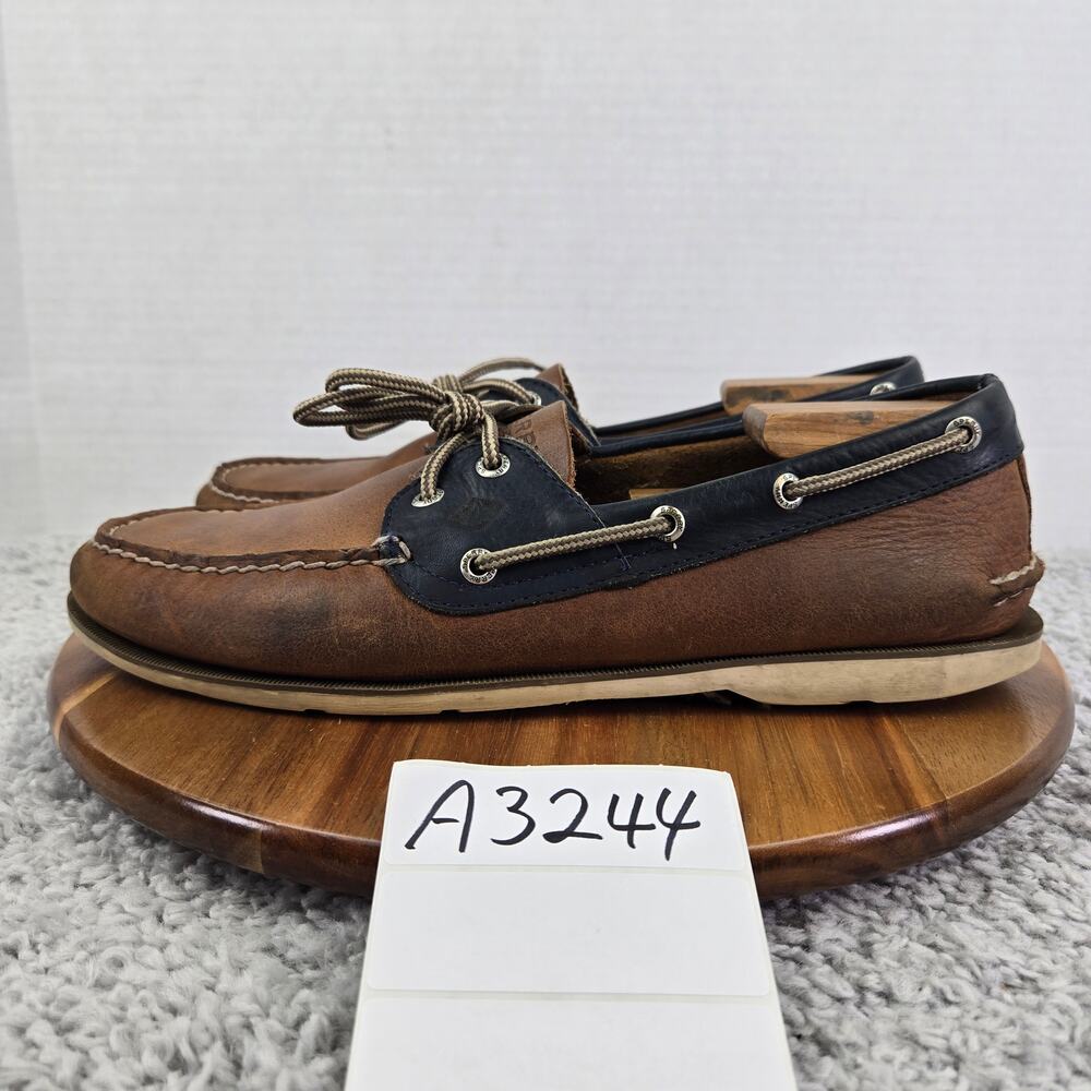 Sperry Mens 11 Top Sider Authentic Original 2-Eye Brown Two Tone Daily Boat Shoe